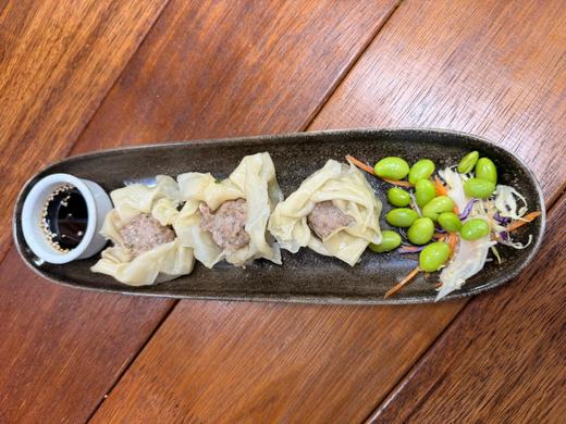 Shumai dumplings with edamame