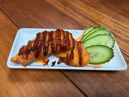 Chicken katsu with cucumber